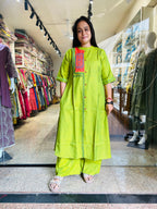 Bright Aline top with Plazzo Set