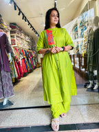 Bright Aline top with Plazzo Set