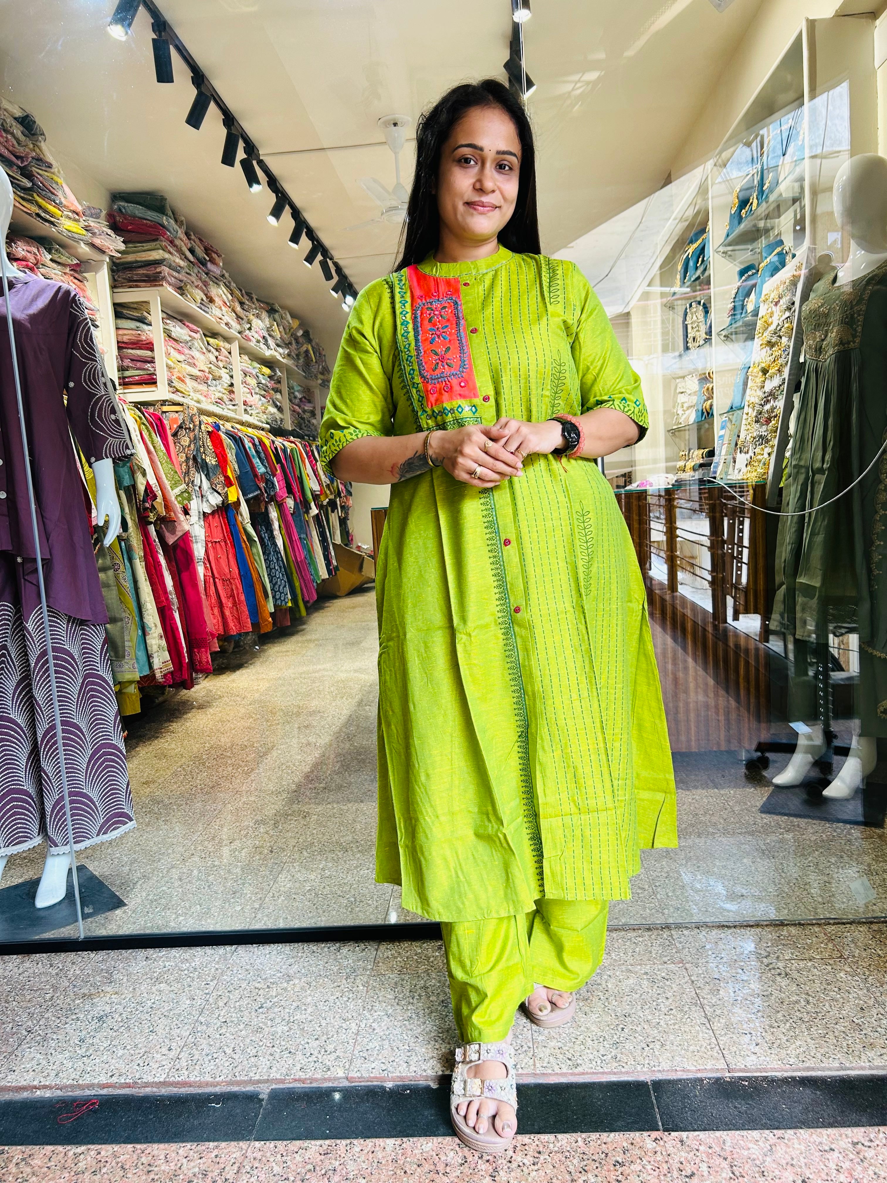 Bright Aline top with Plazzo Set