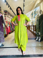 Bright Aline top with Plazzo Set