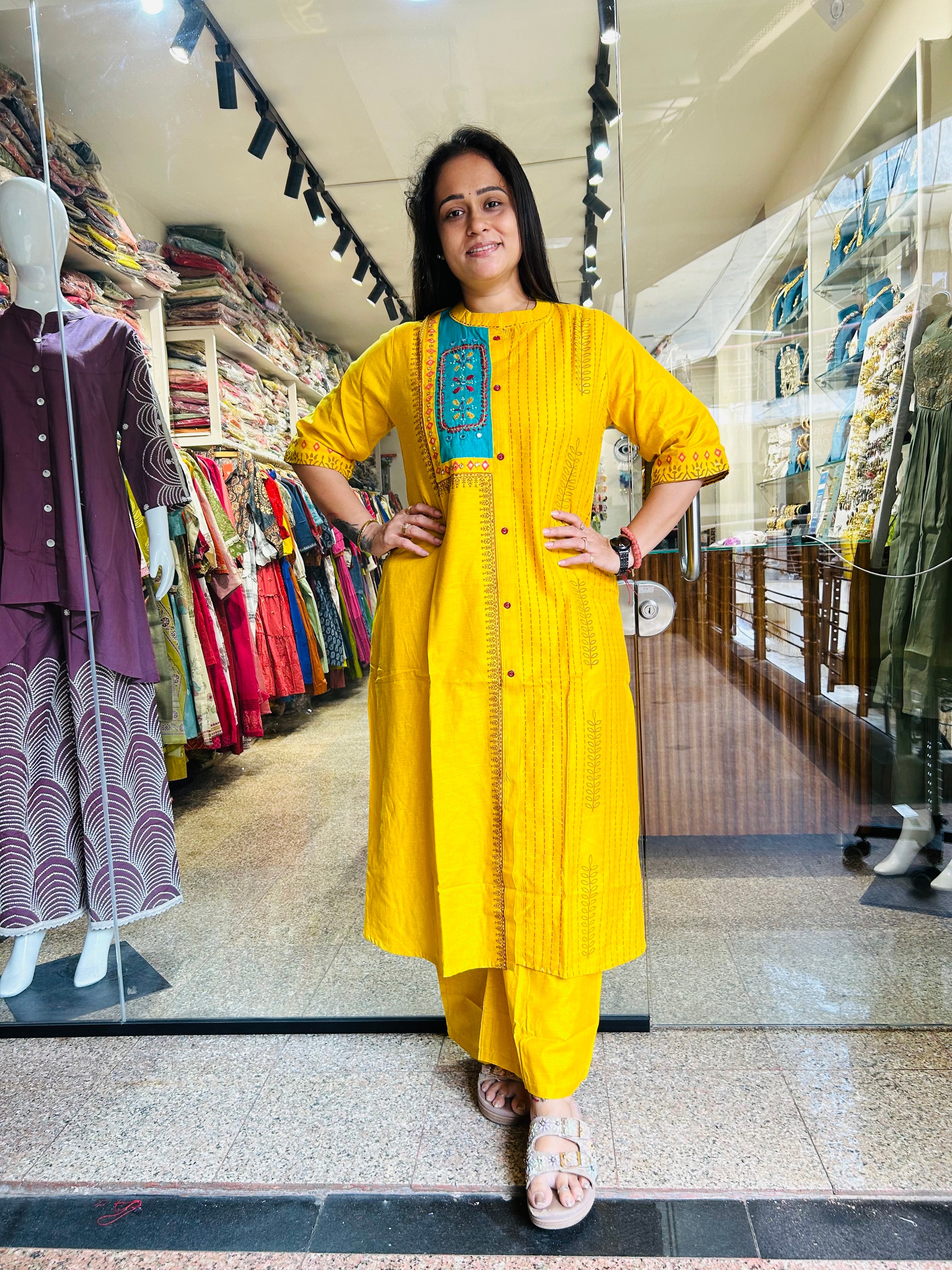 Bright Aline top with Plazzo Set