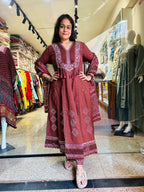 Coffee Anarkali Suit