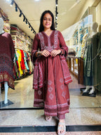 Coffee Anarkali Suit