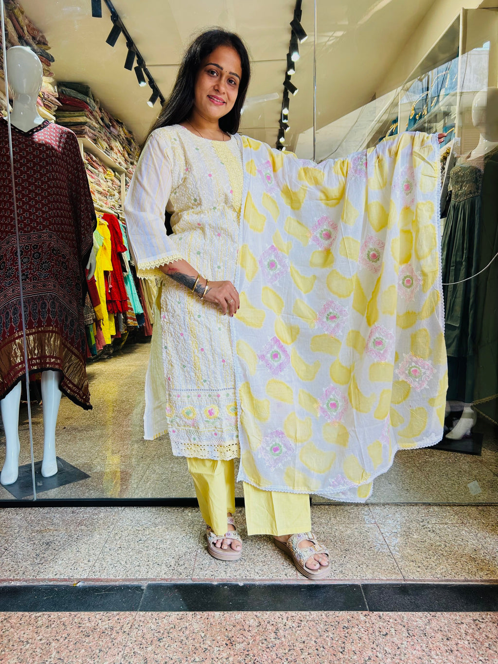Straight Cut Lucknowi Suit