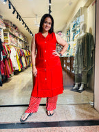 Leriya orange Aline top with plazzo set