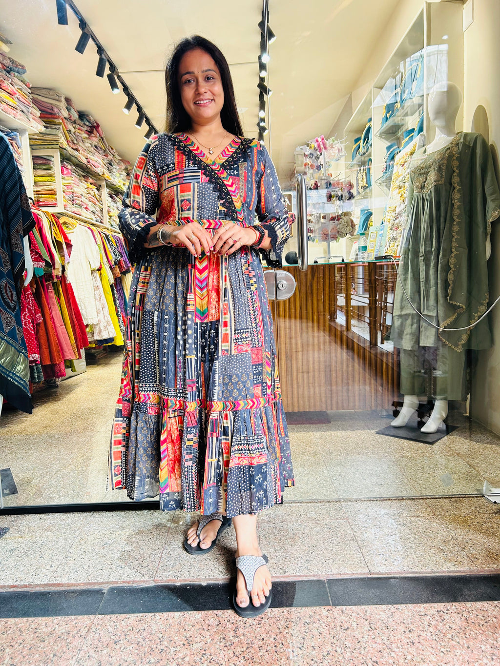 Black Flowers Midi