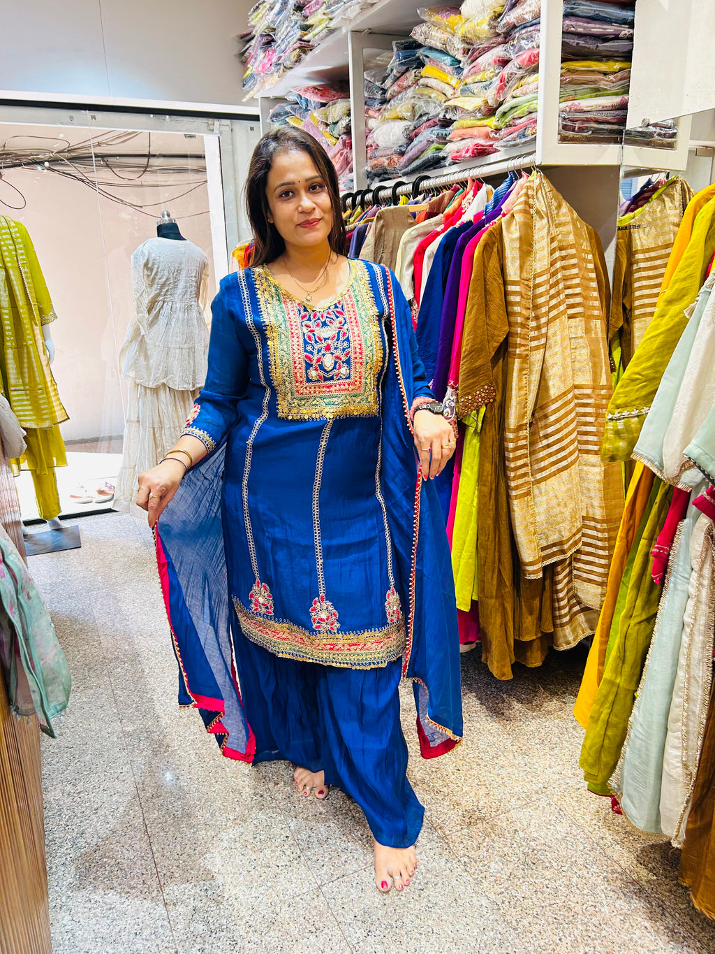 Rupal shah map Chanderi suit