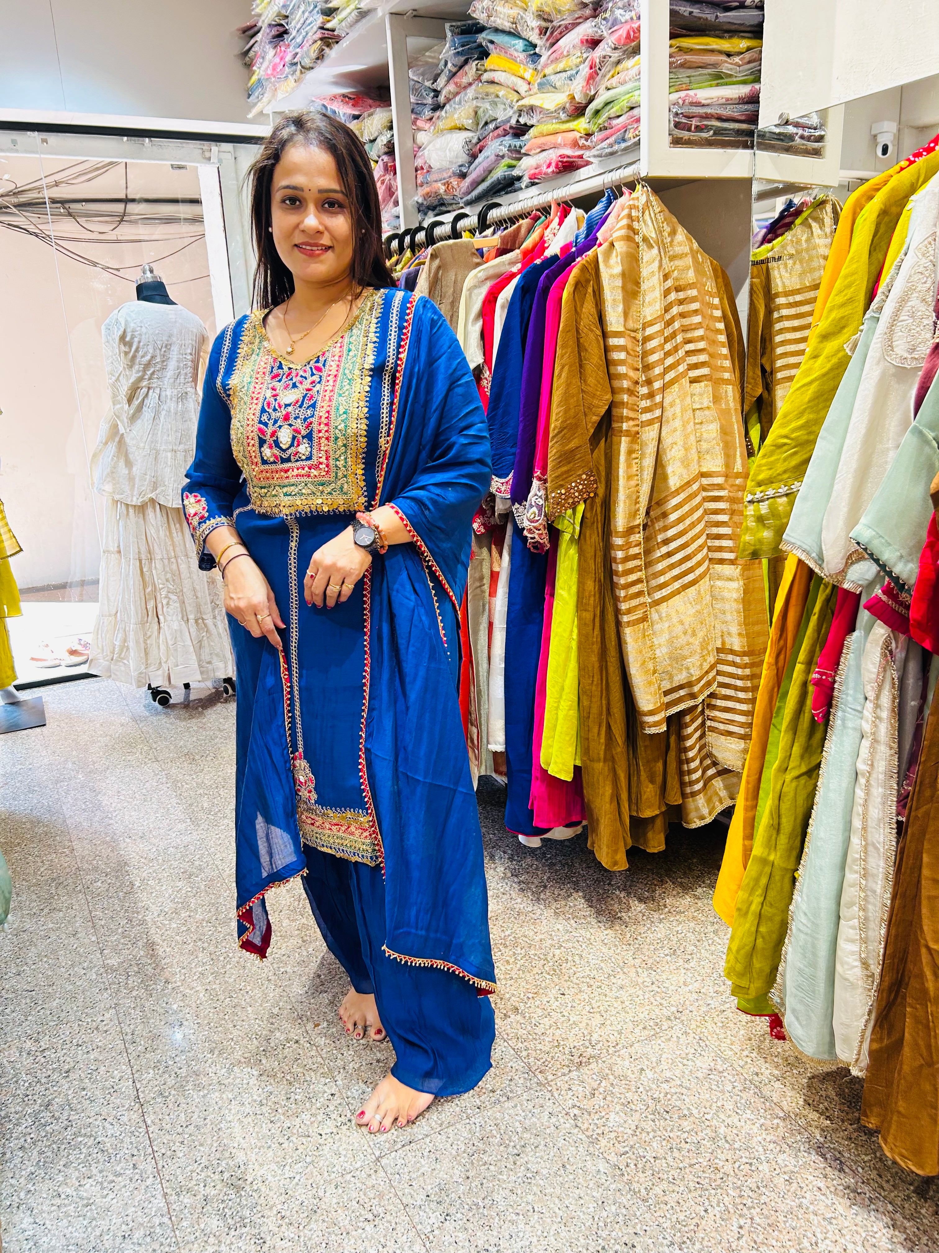 Rupal shah map Chanderi suit