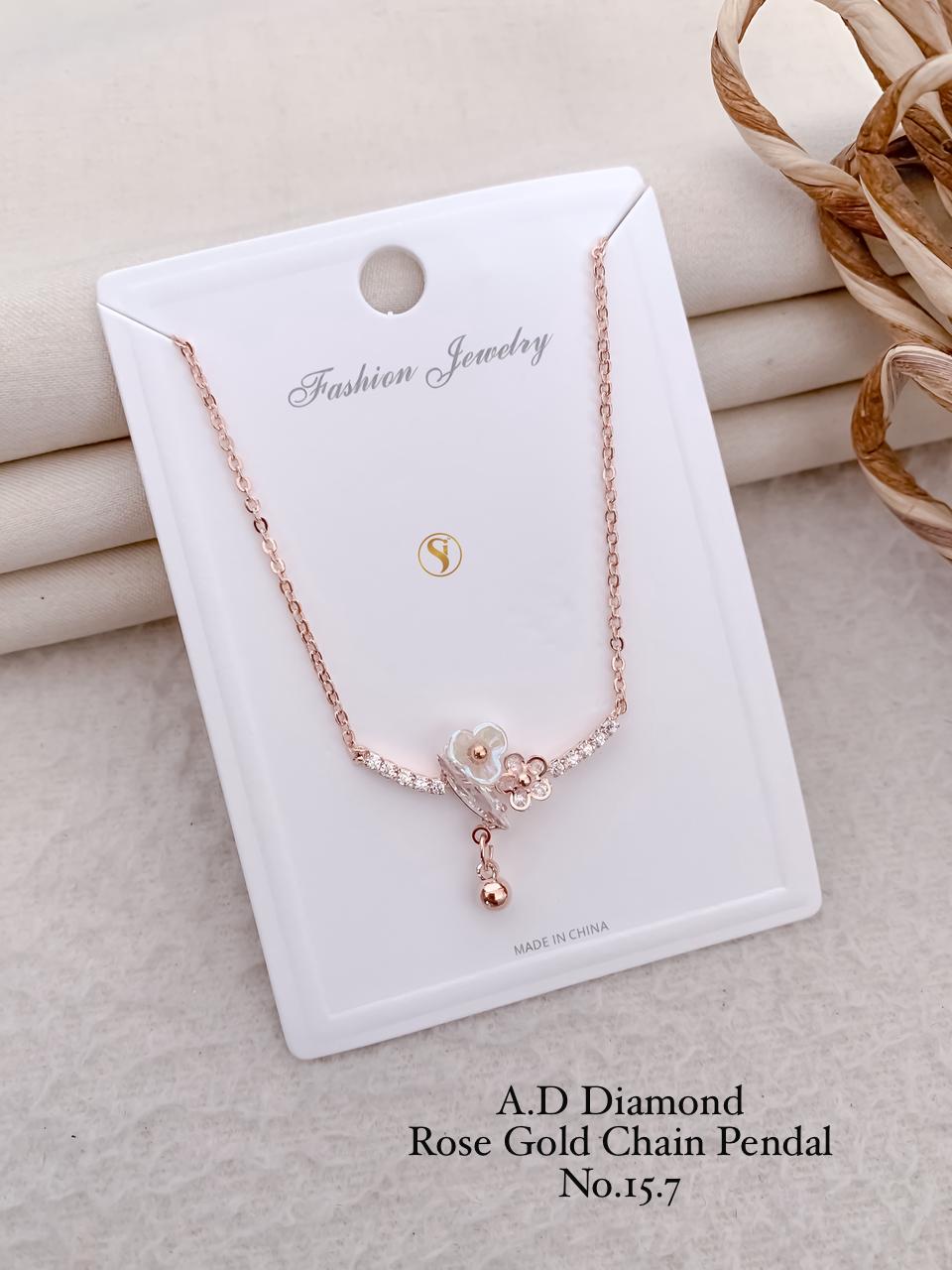 A.D. Diamond Rose Gold Chain Pendal