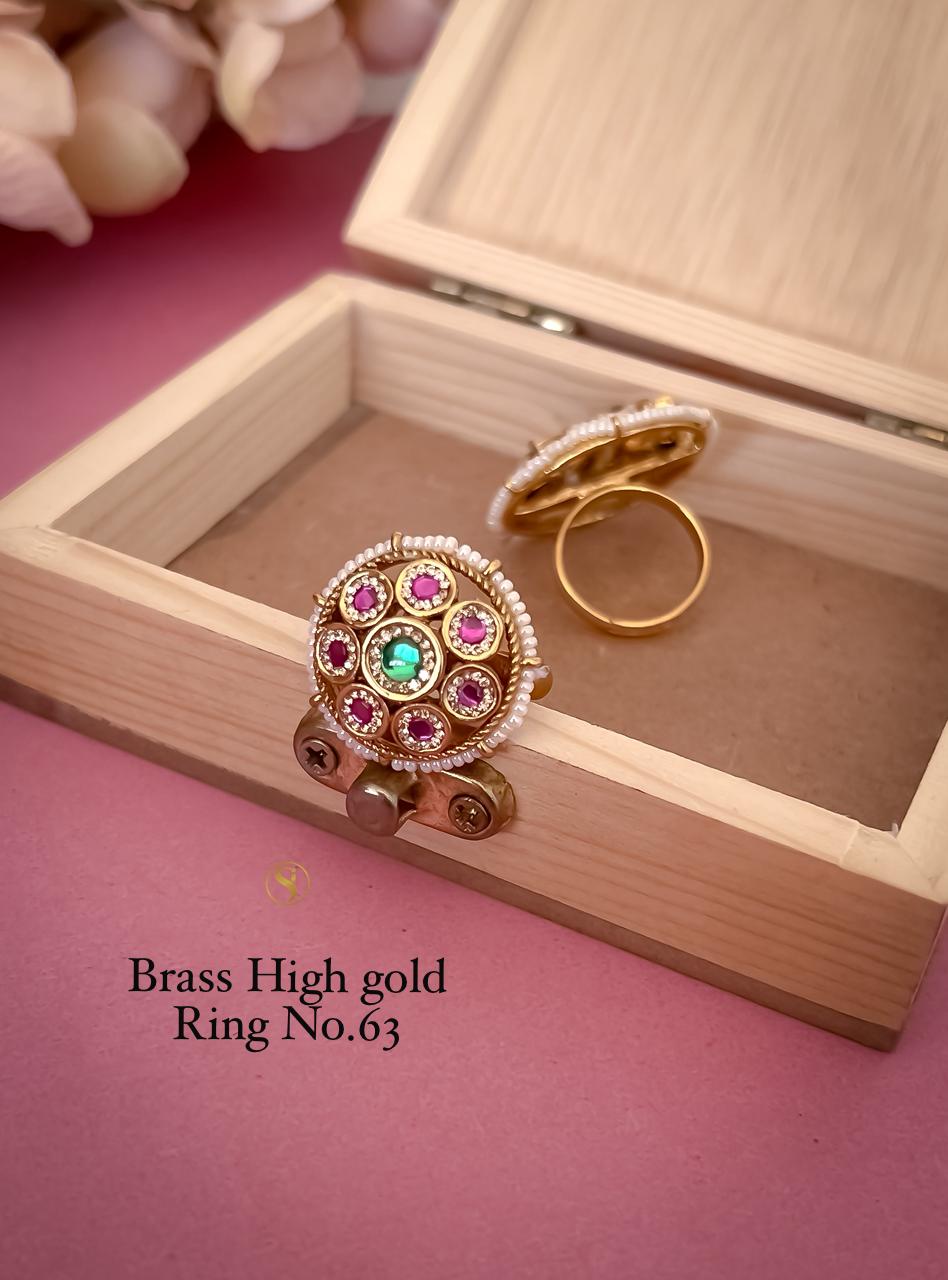 Brass High Gold Ring