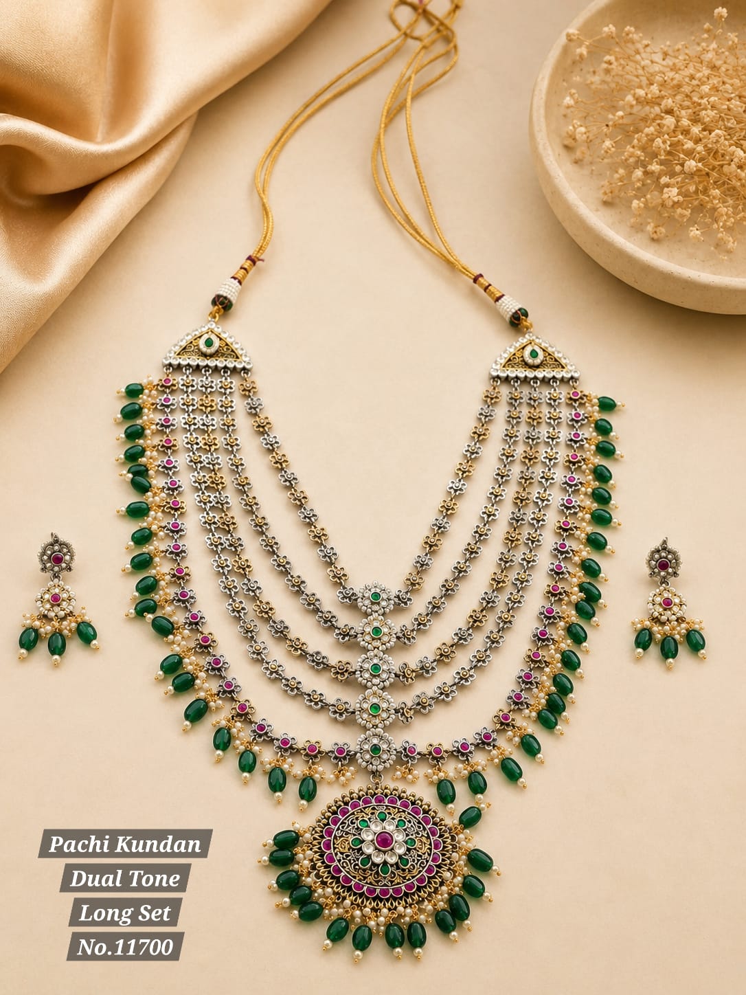 Pachi Kundan Dualtone Long Set